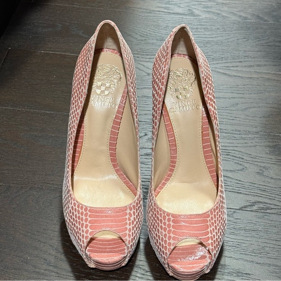 Vince Camuto Pink Peep-Toe Heels - Picture 1 of 5